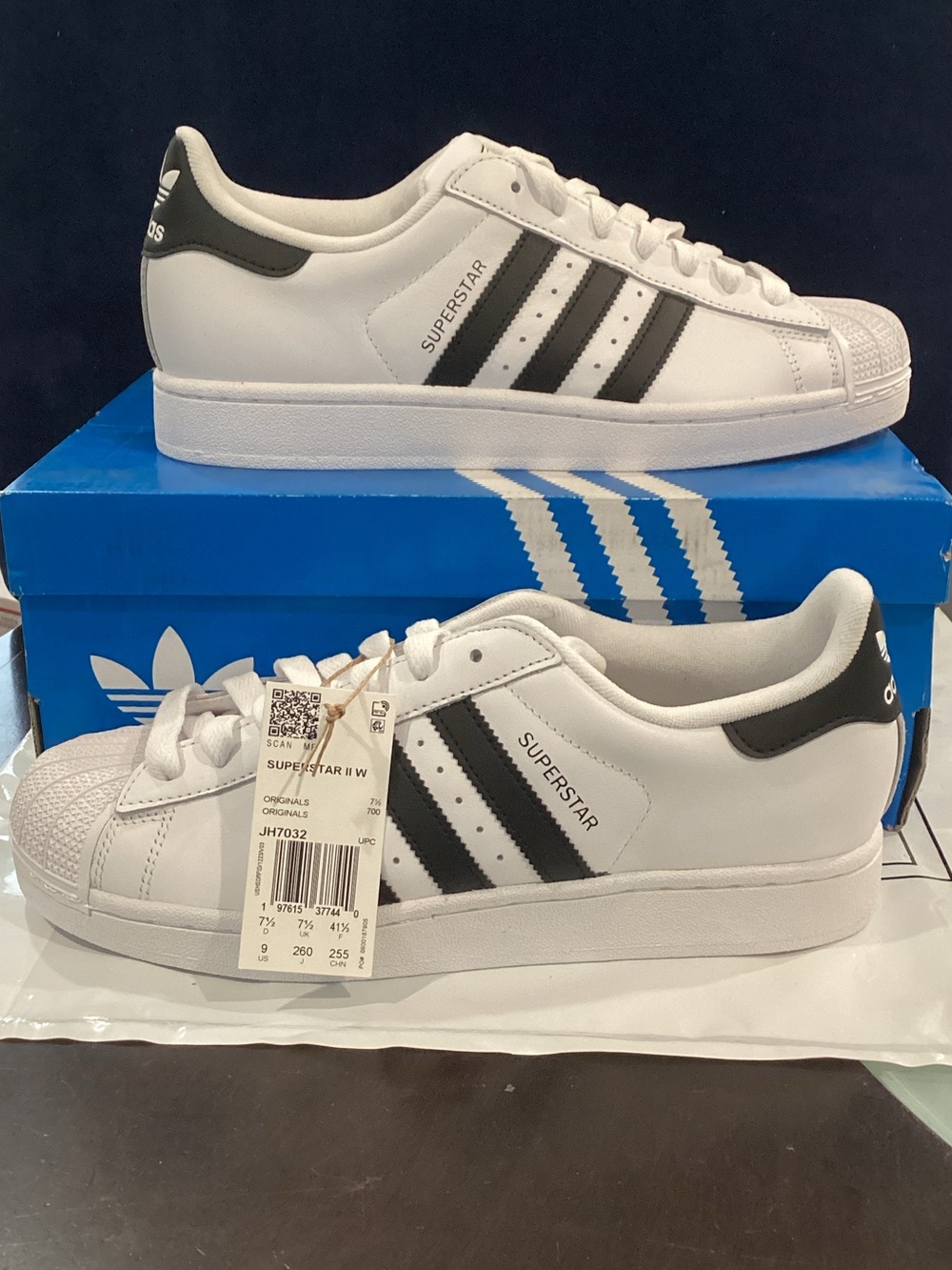 Adidas Superstar II W Women’s 9 White Black Sneakers New With Box